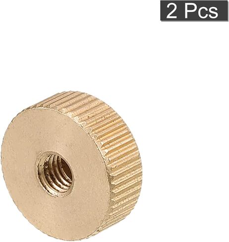 uxcell Knurled Thumb Nuts, 4pcs M3 x D10.5mm x H6mm Brass Knurled Nut Flat Head Blind Hole Lock Adjusting Nuts for 3D Printer Parts in Saudi Arabia