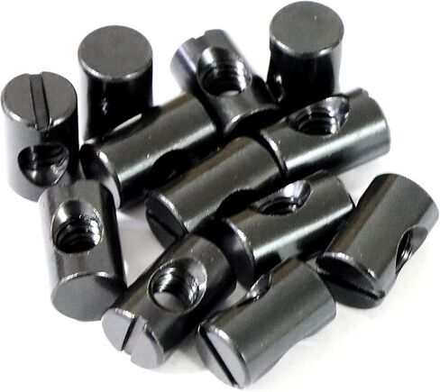 Xadnitu 1/4"-20 صواميل أسطوانية سوداء 10 مم × 16 مم، فولاذ كربوني مع مطرقة وتد متقاطعة من أكسيد أسود، صواميل مشقوقة، استبدال الأجهزة لأثاث أسرة الأطفال الصغار، أسرة الأطفال، سرير فوتون بطابقين (25) in Kuwait