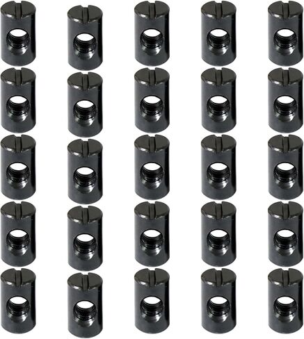 Xadnitu 1/4"-20 صواميل أسطوانية سوداء 10 مم × 16 مم، فولاذ كربوني مع مطرقة وتد متقاطعة من أكسيد أسود، صواميل مشقوقة، استبدال الأجهزة لأثاث أسرة الأطفال الصغار، أسرة الأطفال، سرير فوتون بطابقين (25) in Kuwait