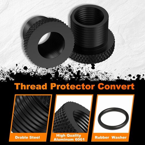 2 Pack Thread Protector 1/2x28 Thread to 5/8x24 with Rubber Washer Convert (2 Pack) in Saudi Arabia