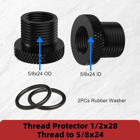 2 Pack Thread Protector 1/2x28 Thread to 5/8x24 with Rubber Washer Convert (2 Pack) in Saudi Arabia