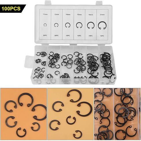 مجموعة متنوعة من حلقات الإحكام المكونة من 100 قطعة بحلقة إحكام 11 مم - 21 مم 6 مقاسات مع صندوق in Kuwait