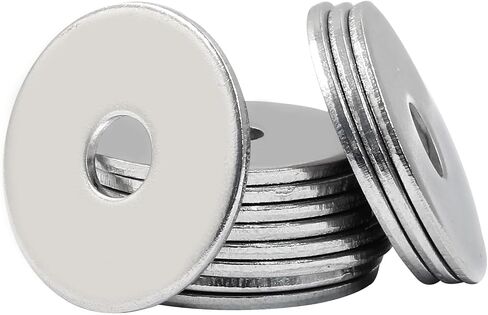 50 Pcs M6 Stainless Steel Flat Washers for Screws and Bolts, 18mm Outside Diameter, 1.5mm Thickness in Kuwait