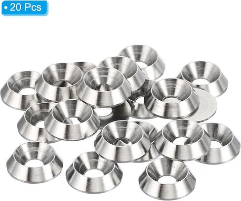 غسالة باتيكل M4 بلمسة نهائية غاطسة، 20 قطعة بقطر 13 مم. حشية رأس لولبية لغسالة الأكواب من الفولاذ المقاوم للصدأ 304 بطول 3.2 مم، للبناء الصناعي in Kuwait