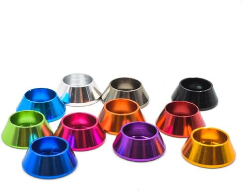 50pcs M4 Cone Cup Washers Anodized Aluminum Alloy Screw Gasket Countersunk Washers (Silver) in Kuwait