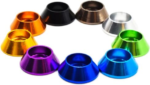 50pcs M4 Cone Cup Washers Anodized Aluminum Alloy Screw Gasket Countersunk Washers (Silver) in Kuwait