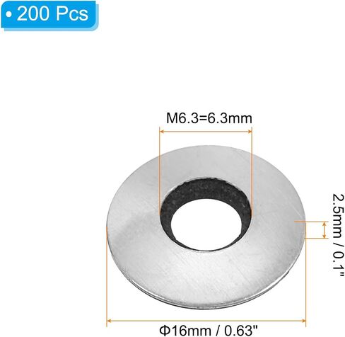 PATIKIL 1/4"x1 1/6" Aluminum EPDM Bonded Sealing Neoprene Rubber Sealing Washers, 50 Pieces Neoprene Rubber Backed Screw Gasket for Machinery Ships Roof (#14x1/4") in Kuwait