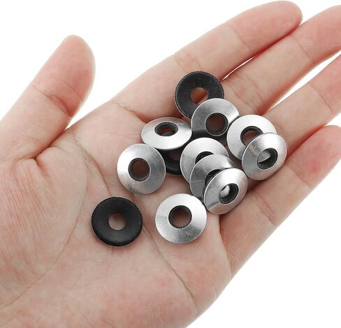 PATIKIL 1/4"x1 1/6" Aluminum EPDM Bonded Sealing Neoprene Rubber Sealing Washers, 50 Pieces Neoprene Rubber Backed Screw Gasket for Machinery Ships Roof (#14x1/4") in Kuwait