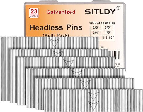 23 مسمارًا من الصلب من جافلانيزد عدد 6000، 6 مقاسات (1-3/16 بوصة، 1 بوصة، 4/5 بوصة، 3/4 بوصة، 3/5 بوصة، 2/5 بوصة) مسامير دبوس بدون رأس لـ 23GA هوائية أو كهربائية مسدس المسامير أو مسدس المسامير، حزمة المشروع in Kuwait