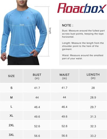 قمصان سباحة Roadbox UPF 50+ Rash Guard - قمصان طويلة الأكمام للحماية من أشعة الشمس فوق البنفسجية SPF - قمصان للصيد في الهواء الطلق سريعة الجفاف in Kuwait