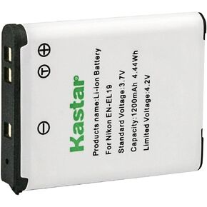 Kastar 2-Pack EN-EL19 Battery Replacement for Nikon EN-EL19 ENEL19 Battery, MH-66 MH66 Charger, Nikon Coolpix S4400, Coolpix S5200, Coolpix S5300, Coolpix S6400, Coolpix S6500, Coolpix S6600 Camera in Kuwait