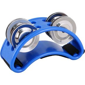 EASTROCK Foot Tambourine Percussion Musical Instrument Foot Percussion with Steel Jingle Bells for Drum Guitar Playing Black in Saudi Arabia