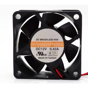 NYW06025012BSS Fan, for 60X60X25MM 12V 0.42A 6025 2-Wire Cooling Fan in Kuwait