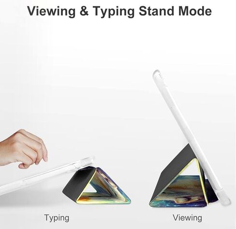 اثنان من ذئاب نجوم ملونة مع حامل القلم نحيف خفيفة الوزن TRIFOLD موقف متوافق مع iPad mini 4/5/6 mini4/5 （7.9in） in Kuwait