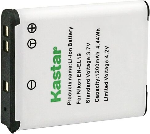 Kastar 2-pack en-EL19 استبدال البطارية لـ Nikon EN-EL19 ENEL19 بطارية ، MH-66 MH66 Charger ، Nikon Coolpix S4400 ، Coolpix S5200 ، Coolpix S5300 ، Coolpix S6400 ، Coolpix S6500 ، Coolpix S6600 Camera in Saudi Arabia