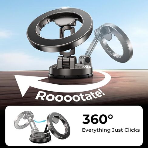 بالنسبة إلى Magsafe Car Mount لاندفاع السيارة ، حامل هاتف السيارة المغناطيسي [مرنة ثلاث محاور] 360 درجة مركبة للهاتف بالسيارة ، وحاملي الهواتف المحمولة لسيارتك لـ iPhone 16 15 14 13 Pro Max و Magsafe Case -1go in Saudi Arabia