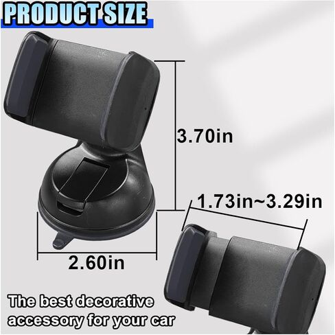 Car Cell Phone Holder, 360° Adjustable Auto Phone Mount with Strong Suction Cup, Dashboard Navigation Stand Bracket, Vehicle Interior Accessories for Air Vent, Windshield (Red) in Kuwait