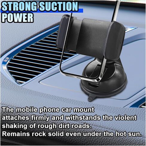 Car Cell Phone Holder, 360° Adjustable Auto Phone Mount with Strong Suction Cup, Dashboard Navigation Stand Bracket, Vehicle Interior Accessories for Air Vent, Windshield (Red) in Kuwait