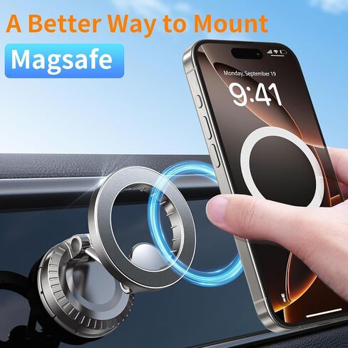 بالنسبة إلى Magsafe Car Mount لاندفاع السيارة ، حامل هاتف السيارة المغناطيسي [مرنة ثلاث محاور] 360 درجة مركبة للهاتف بالسيارة ، وحاملي الهواتف المحمولة لسيارتك لـ iPhone 16 15 14 13 Pro Max و Magsafe Case -1go in Saudi Arabia