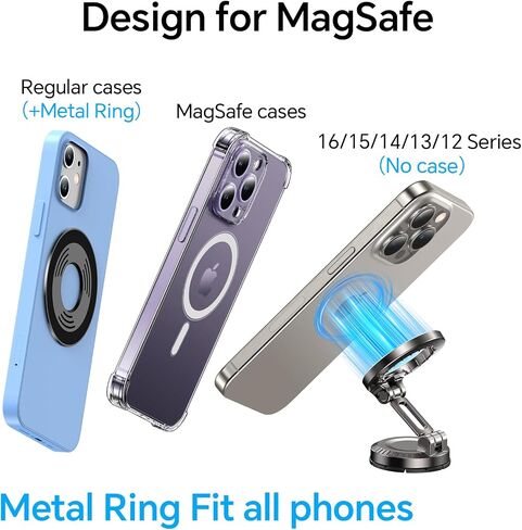 بالنسبة إلى Magsafe Car Mount لاندفاع السيارة ، حامل هاتف السيارة المغناطيسي [مرنة ثلاث محاور] 360 درجة مركبة للهاتف بالسيارة ، وحاملي الهواتف المحمولة لسيارتك لـ iPhone 16 15 14 13 Pro Max و Magsafe Case -1go in Saudi Arabia