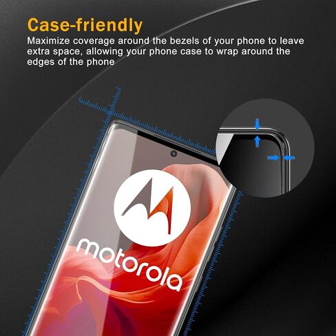 3 حزمة شاشة شاشة زجاجية مقسّمة لموتورولا موتو G85/Moto Edge 50 Fusion ، مضاد للأصفر ، صلابة 9H ، مقاومة للخدش ، فيلم زجاجي منحني ثلاثي الأبعاد ، HD Clear in Saudi Arabia
