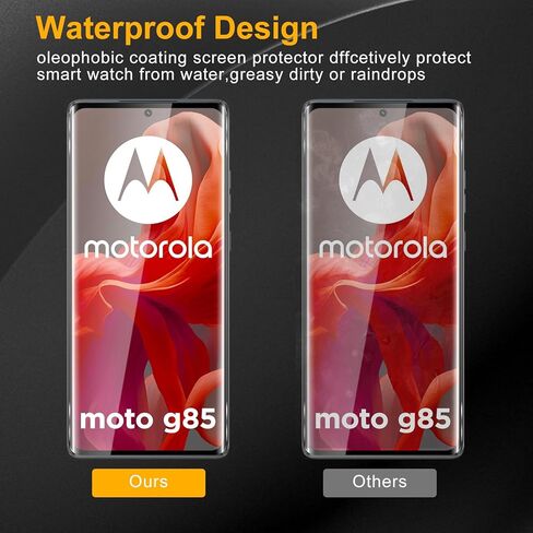 3 حزمة شاشة شاشة زجاجية مقسّمة لموتورولا موتو G85/Moto Edge 50 Fusion ، مضاد للأصفر ، صلابة 9H ، مقاومة للخدش ، فيلم زجاجي منحني ثلاثي الأبعاد ، HD Clear in Saudi Arabia