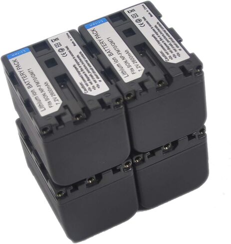 Compatible NP-QM70 Battery for NP-QM50 QM51 QM51D QM70 QM70D QM71 QM71D QM90 QM90D QM91 QM91D (4X Battery+Charger AC Dual LCD) in Saudi Arabia