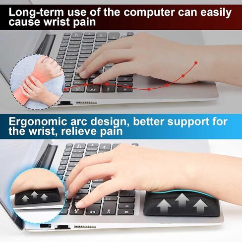 Kingdder 3 in 1 Ergonomic Mouse Pad Wrist Rests Set for Laptop Keyboard Mouse Pad with Wrist Rest Memory Foam Elbow Arm Support Cushion for Carpal Tunnel Pain Relief Computer Office Home Typing in Saudi Arabia