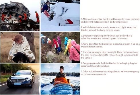 Emergency Blankets, Outdoor Survival Emergency Insulated Gear, Mylar Thermal Space Insulated Blanket, Perfect for Camping, Hiking, Running, Marathon, Wilderness Rescue or First Aid BLC1442-02 in Saudi Arabia