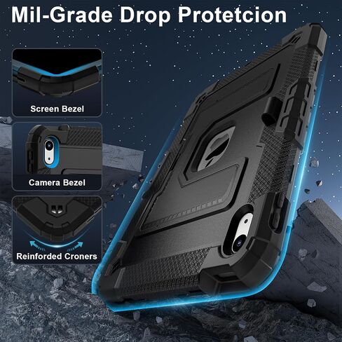 ATOOZ for iPad A16 11th Generation Case 11 Inch 2025,for iPad 10th Generation Case 10.9 Inch 2022 with Shoulder Strap & Pencil Holder,Heavy Duty Shockproof Rugged Protective Cover (Black) in Saudi Arabia