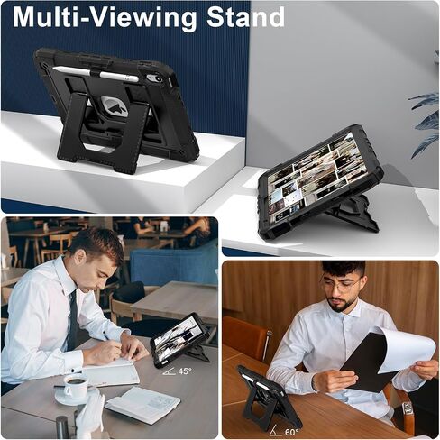 ATOOZ for iPad A16 11th Generation Case 11 Inch 2025,for iPad 10th Generation Case 10.9 Inch 2022 with Shoulder Strap & Pencil Holder,Heavy Duty Shockproof Rugged Protective Cover (Black) in Saudi Arabia