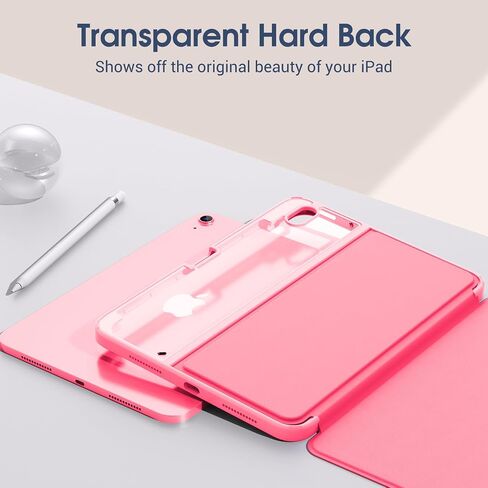 ProCase for iPad (A16) 11th Generation Case 2025 / iPad 10th Generation 10.9 Inch 2022 Case, Multi-Angle Viewing Protective Folio Cover Clear Back with Pencil Holder, Auto Sleep/Wake -Pink in Saudi Arabia