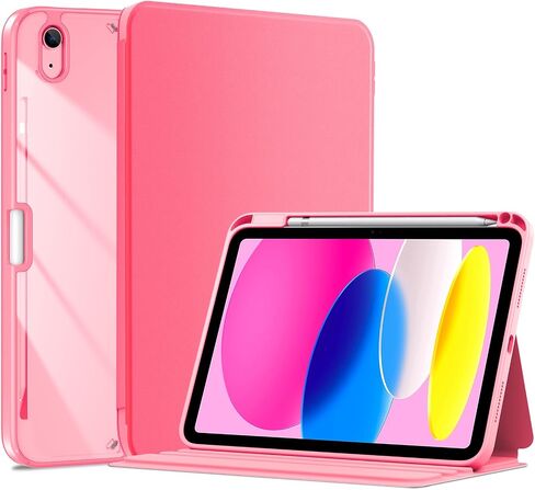 ProCase for iPad (A16) 11th Generation Case 2025 / iPad 10th Generation 10.9 Inch 2022 Case, Multi-Angle Viewing Protective Folio Cover Clear Back with Pencil Holder, Auto Sleep/Wake -Pink in Saudi Arabia