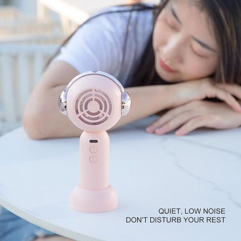 Gonetre USB محمولة التغذية المروحة مروحة طيبة للحيوانات ، مروحة تبريد قابلة لإعادة الشحن المحمولة مع وظيفة الانصهار طاقة الرياح القوية للمواد الصيفية في الهواء الطلق ، بطارية 500 مللي أمبير في الساعة (الوردي) in Kuwait