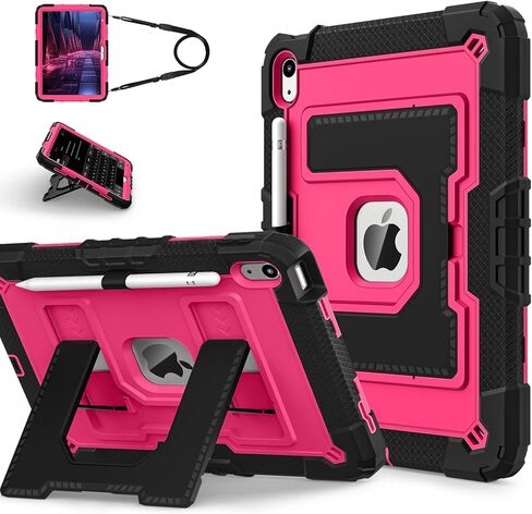 ATOOZ for iPad A16 11th Generation Case 11 Inch 2025,for iPad 10th Generation Case 10.9 Inch 2022 with Shoulder Strap & Pencil Holder,Heavy Duty Shockproof Rugged Protective Cover (Black) in Saudi Arabia
