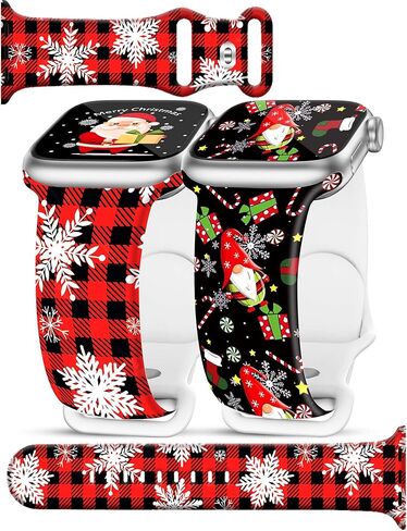 2 حزمة عيد الميلاد عيد الهالوين مشاهدة العصابات لساعة أبل الفرقة 38mm 40mm 41mm 42mm 44mm 45mm 49mm الخريف الخريف عطلة الفرقة النساء الفتيات ثلج سانتا ELK ندفة الثلج عيد الميلاد الأزهار طباعة سيليكون الرياضة استبدال حزام لفون iWatch الترا SE سلسلة 9 8 7 6 in Kuwait
