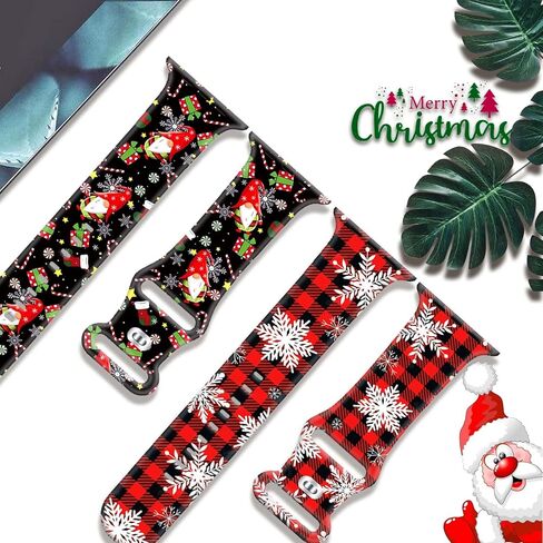 2 حزمة عيد الميلاد عيد الهالوين مشاهدة العصابات لساعة أبل الفرقة 38mm 40mm 41mm 42mm 44mm 45mm 49mm الخريف الخريف عطلة الفرقة النساء الفتيات ثلج سانتا ELK ندفة الثلج عيد الميلاد الأزهار طباعة سيليكون الرياضة استبدال حزام لفون iWatch الترا SE سلسلة 9 8 7 6 in Kuwait