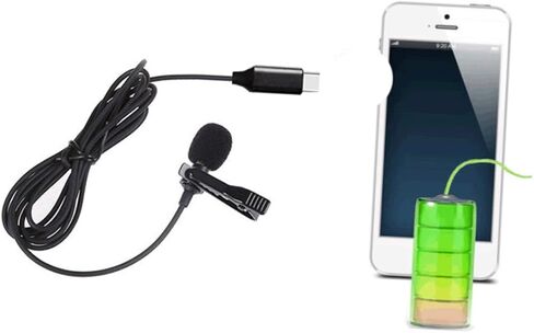 Homoyoyo Mini Condenser Microphone Clip for Recording Gaming Vlog Type-c Smartphone Mic Noise Reduction in Saudi Arabia