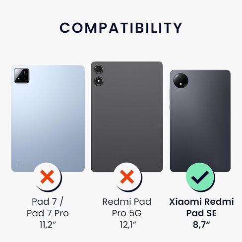 kwmobile Screen Protector Compatible with Xiaomi Redmi Pad SE 8.7" Screen Protector - 2X Anti-Fingerprint Film Shield for Tablet in Saudi Arabia