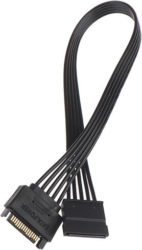 sata 15pin ذكر إلى أنثى تمديد كابل تمديد HDD SSD كابل تزويد الطاقة SATA كابل proc للكمبيوتر الشخصي 30 سم in Saudi Arabia