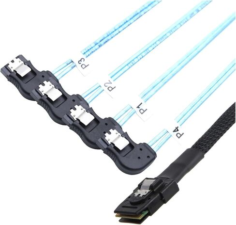 0.5m داخلي S/As SFF-8087 سلك إلى 4 SATA 7P خادم الزاوية اليمنى in Kuwait