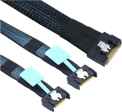 PCI-E Slimline S/AS 4.0 SFF-8654 8I 74Pin إلى 2x MCIO 4X 4I 8654 38PIN CONCTION CONCTION (0.5M) in Kuwait