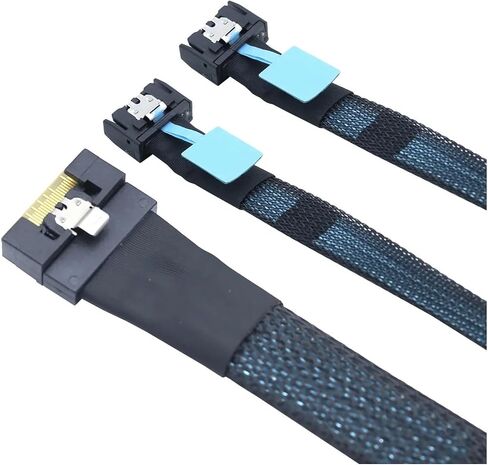 PCI-E Slimline S/AS 4.0 SFF-8654 8I 74Pin إلى 2x MCIO 4X 4I 8654 38PIN CONCTION CONCTION (0.5M) in Kuwait