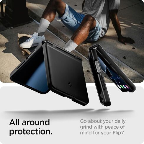 Spigen for Galaxy Z Flip 7 Case ، Airfit pro Magfit [حماية المفصلات] [qi2.1 معتمدة/مغنطيس للمجرة] - أسود in Kuwait