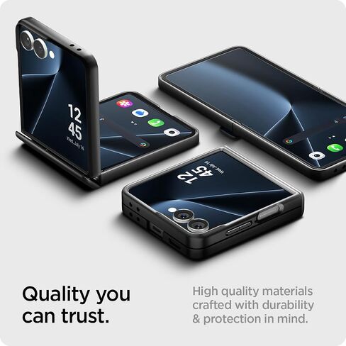 Spigen for Galaxy Z Flip 7 Case ، Airfit pro Magfit [حماية المفصلات] [qi2.1 معتمدة/مغنطيس للمجرة] - أسود in Kuwait