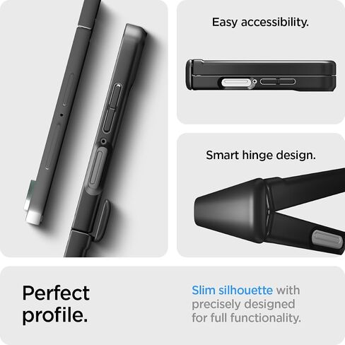 Spigen for Galaxy Z Flip 7 Case ، Airfit pro Magfit [حماية المفصلات] [qi2.1 معتمدة/مغنطيس للمجرة] - أسود in Kuwait