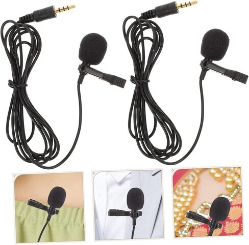 Totority 2pcs مقطع ميكروفون لتسجيل MIC APS Material Mini Micener Mic لمكتب الاستوديو in Kuwait