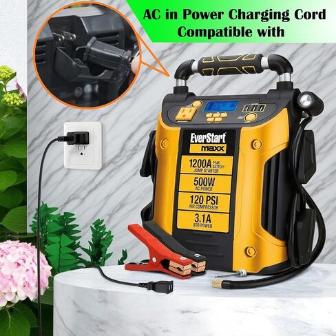 2pc ac في كابل شحن سلك الطاقة من أجل ايفرستارت maxx 1200a j5cpde 750a jus750ce 750 1200 A starter stanley stanley fatmax j7c09d j5c09 j309 powerit pp1dcs pprh7ds schumacher sj1289 sj1330 xp2260 in Kuwait