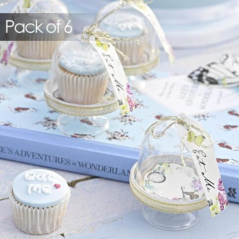 Talking Tables Truly Alice Mad Hatter Cake Domes for a Tea Party or Wedding, Multicolor (6 Pack) in Saudi Arabia