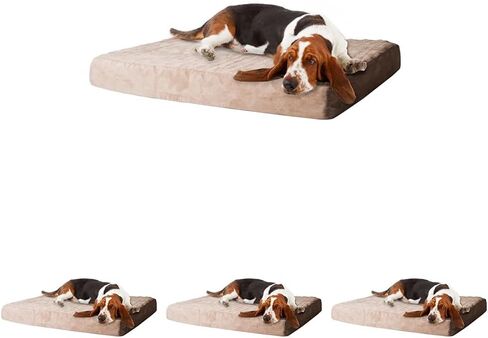 PETMAKER Memory Foam Dog Bed with Removable Cover, Medium, Tan in Saudi Arabia